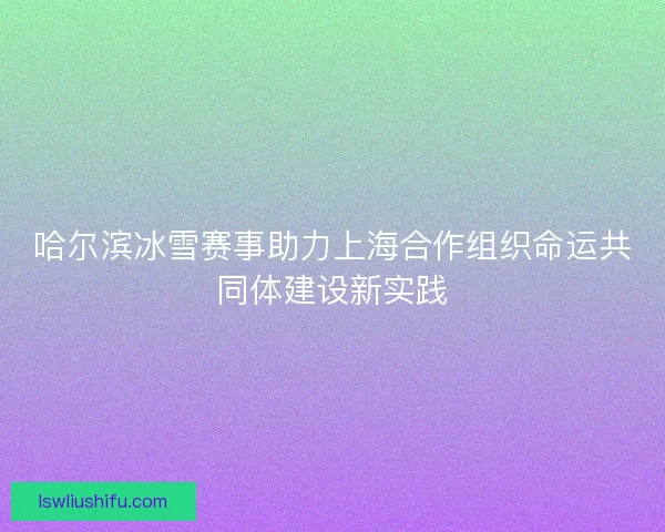 哈尔滨冰雪赛事助力上海合作组织命运共同体建设新实践