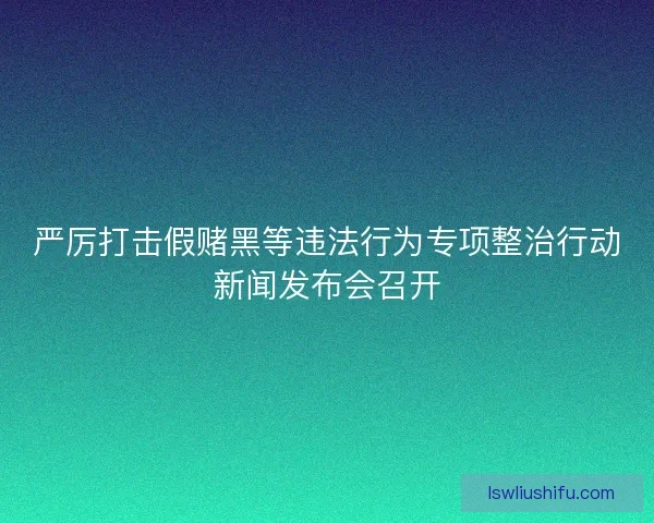 严厉打击假赌黑等违法行为专项整治行动新闻发布会召开 严厉打击假赌黑等违法行为专项整治行动新闻发布会召开